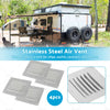 Caravan Boat Home 4 x Stainless Steel Rectangular Air Vents