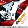 Motorcycle Set M10x1.25 Master Cylinder Bleeder Screw Cap Washer Gold Tone