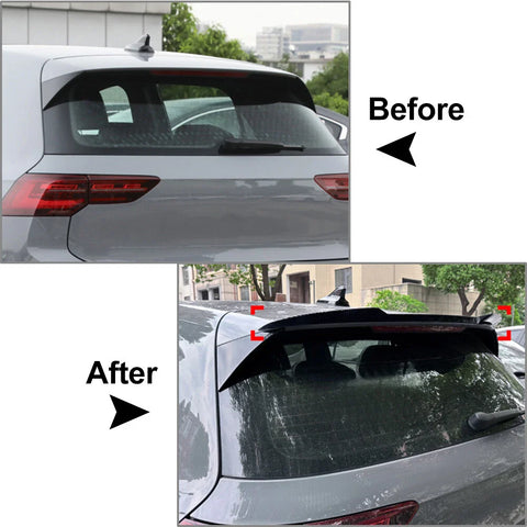 VW Golf 8 MK8 R GTD 2020-2022 Carbon Fiber Black Rear Roof Spoiler Wing