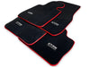 BMW 5 Series E39 Premium Black Red Round Floor Mats (1996-2003)
