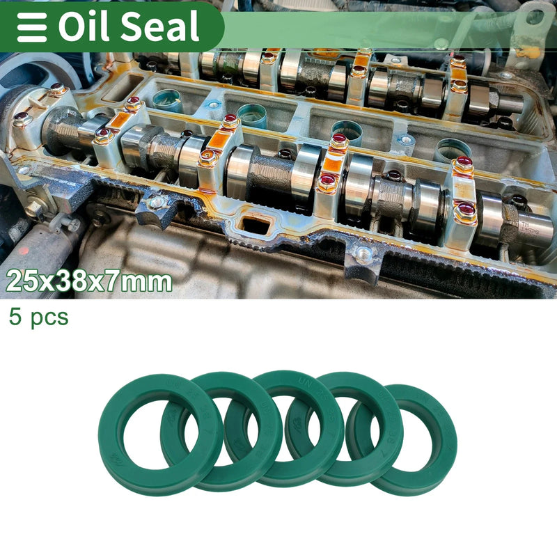MakeModel Oil Seal / 25x38x7mm / Rotary Shaft Seal TPU Green 5 Pcs