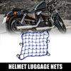 1 Pcs 40x40cm 49-Hole Motorcycle Luggage Net Bag with 6 Hooks Blue