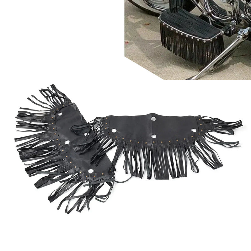 Honda, Yamaha, Harley Front Rider Floorboard Fringe Covers