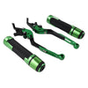 Kawasaki ZX6 ZX9 636R Green Extendable Brake Clutch Lever Grip Set (2000-2009)
