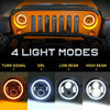 Jeep Wrangler JK 7" Round LED Headlights & 4" Fog Lights Combo (2007-2017)