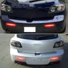 Mazda 3 Smoke Lens Red LED Rear Bumper Reflector Brake Lights (2004-2013)