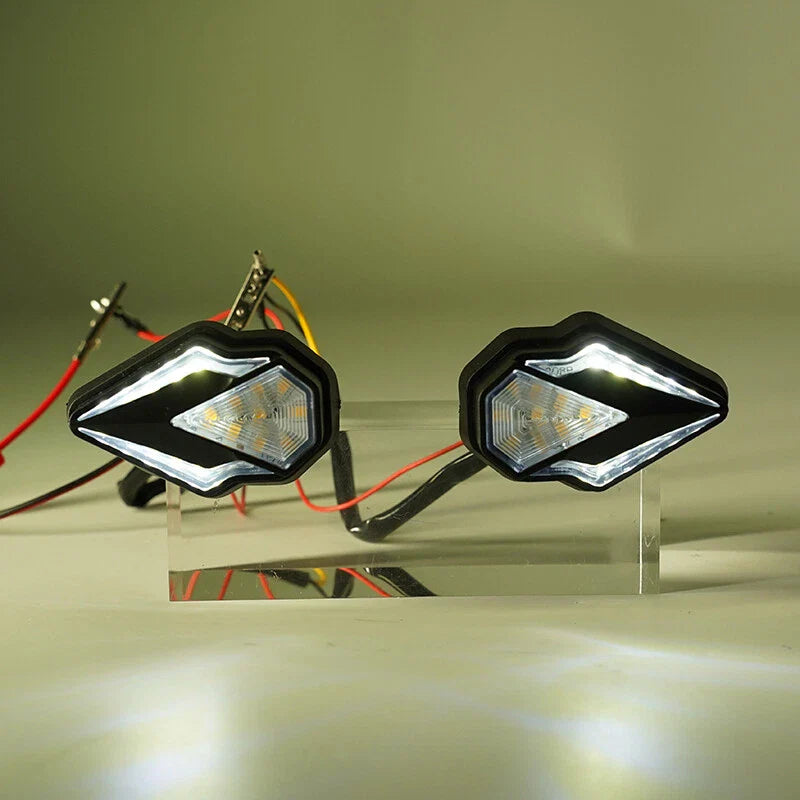 Motorcycle Yellow White LED Flush Mount Turn Signals (12V)