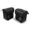 Harley Sportster XL883 / 1200 Black Motorcycle Leather Side Saddle Bags
