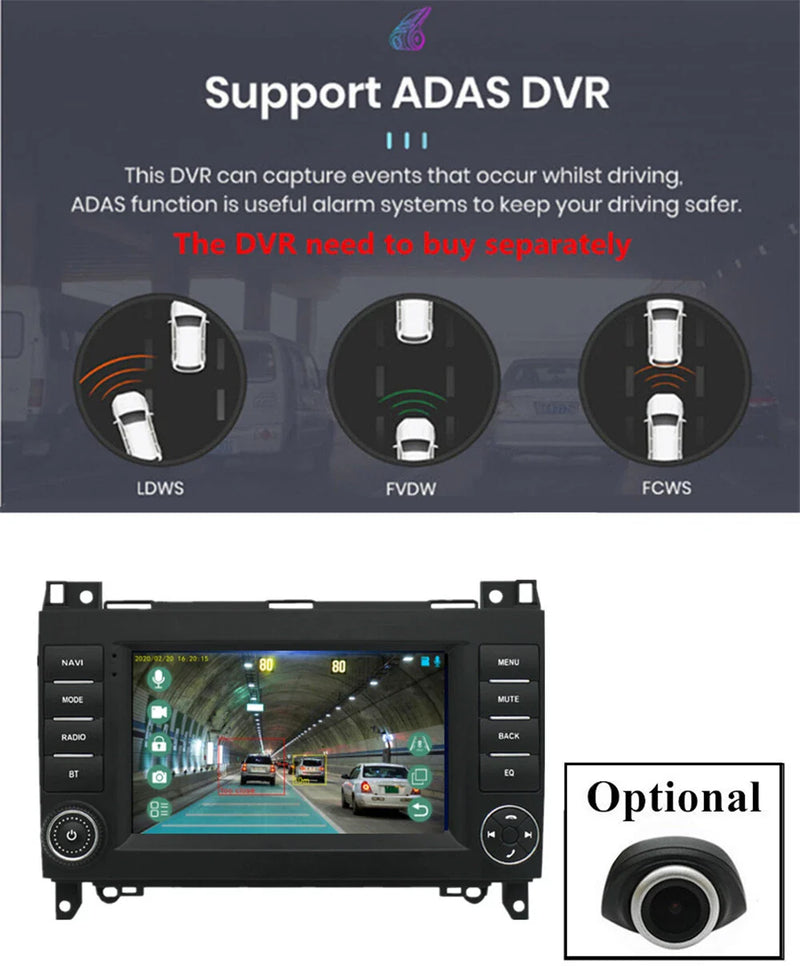 Benz A-Class B-Class V-Class 7" Stereo Radio GPS Navigation (2013-2023)