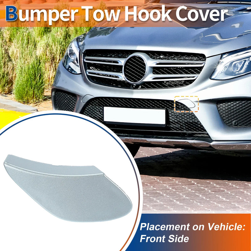 Mercedes-Benz GLE (2016-2023) Silver Tone Front Car Bumper Tow Hook Cover