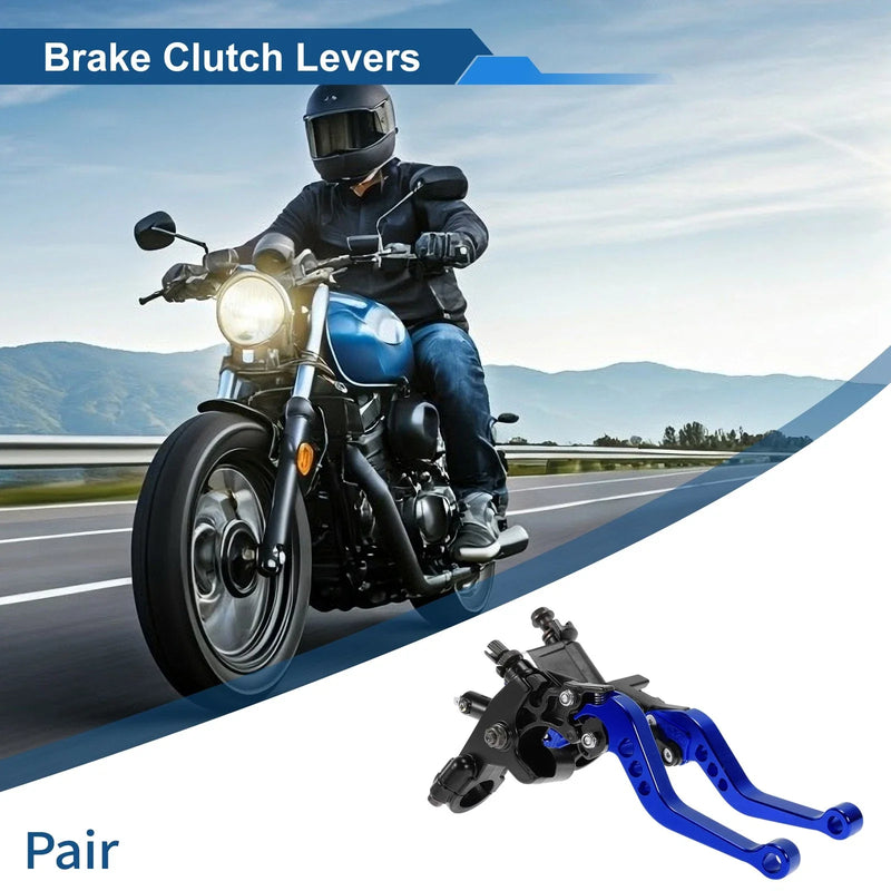 Honda Solid Blue Brake/Clutch Levers Adjustable Short