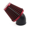 Motorcycle - Rubber Bend Inlet, Stainless Steel Mesh 48mm Air Intake Filter Cleaner