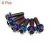 Motorcycle Bolts 6pcs Colorful M6 Titanium Hexagon Fastener Clips Screws