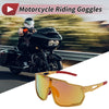 1 x Motorcycle Riding Goggles Red Yellow with Red Dots Tri-Acetyl Cellulos PC