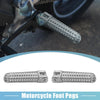 Motorcycle Pair 8mm Aluminum Aolly Motorcycle Footrest Footpeg Silver Tone