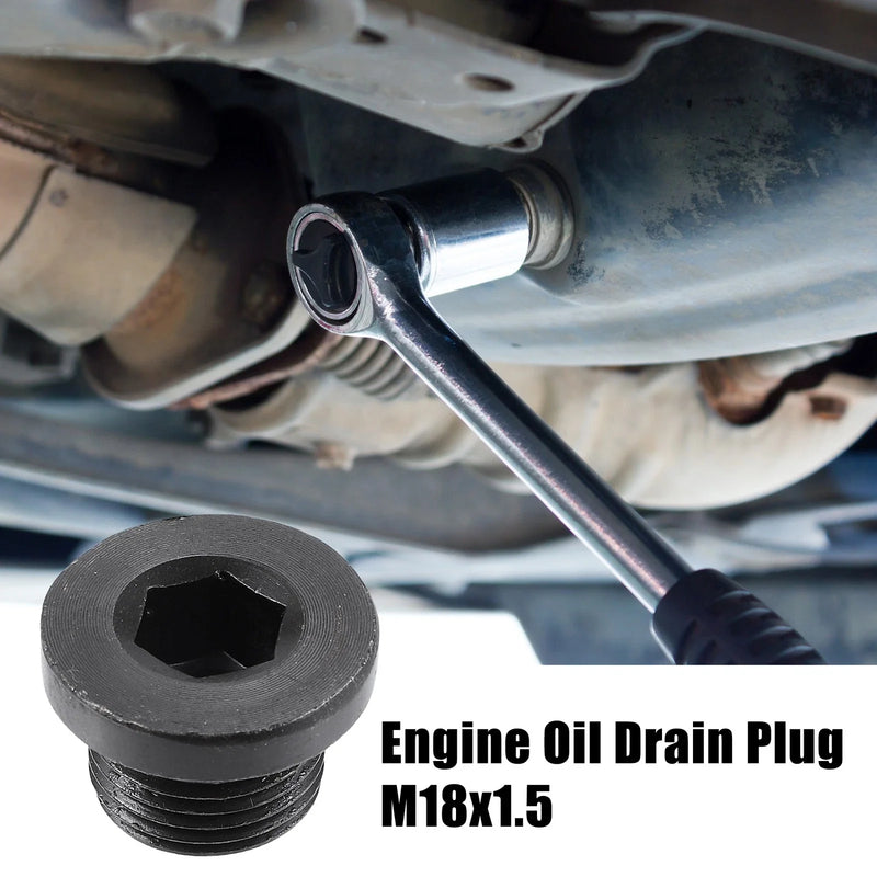 BMW Mazda Black M18x1.5 Engine Oil Drain Plug Screw with Gasket