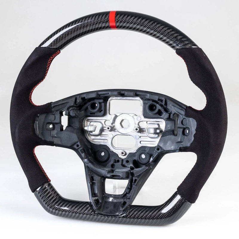 Ford Focus Kuga Steering Wheel Carbon Fiber Flat Bottom Suede Red (2020-2023)