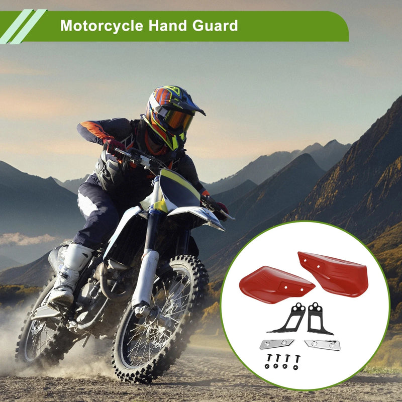 Set Universal Hand Guard Motorcycles Knuckle Guard Protector Red PP Plastic