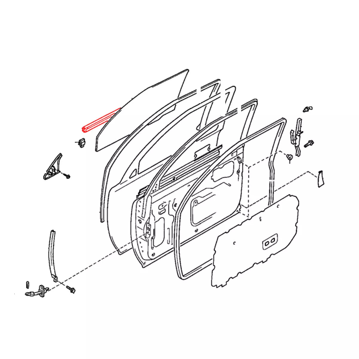 FR RR Door Belt Moulding for Toyota 4Runner Hilux Surf N130 LN135 Double Cab