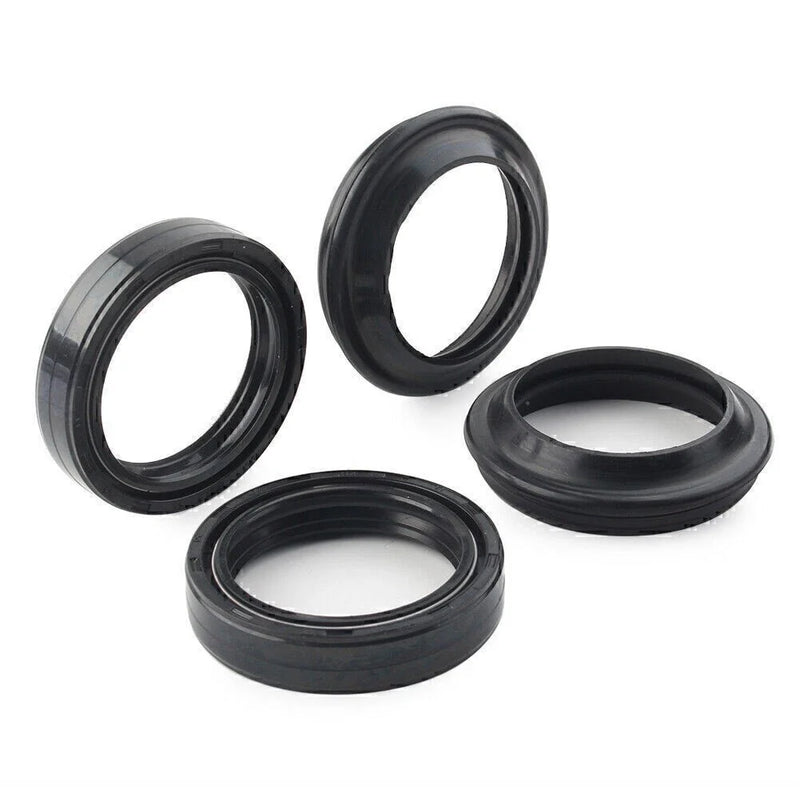 Front Fork Damper Shock Absorber 4 x Black Oil Seals Dust Seals (All Years)