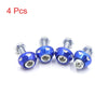 Car Motorcycle 4 Pcs Blue Aluminum Alloy License Plate Bolt Screw