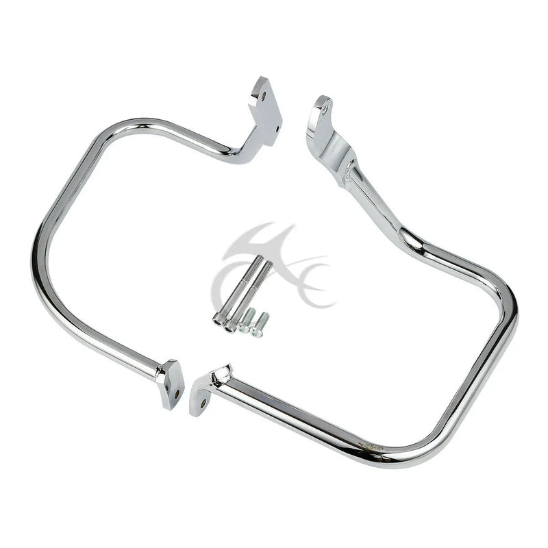 Harley FLST FLSTC Chrome/Black Saddlebag Guard Rail Crash Bar (2000-2017)