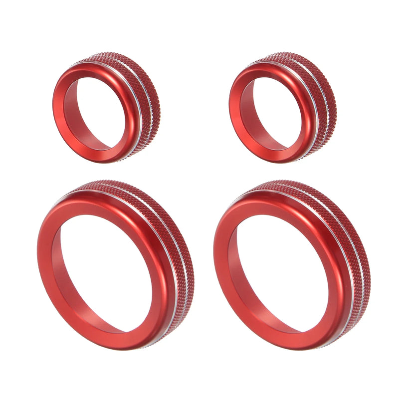 Chevy Corvette C7 Red 4 x AC Volume Knob Decor Ring
