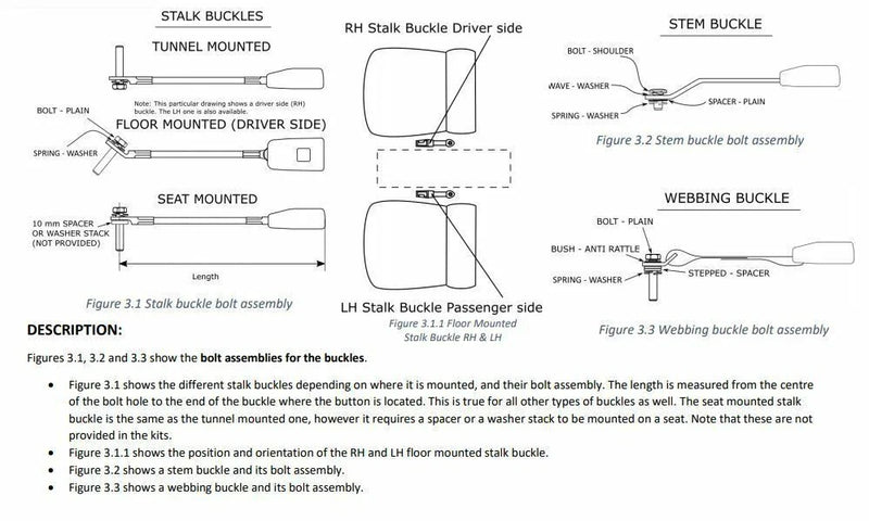 Toyota Hilux Surf YN130G (1989-1993) 5 Door Station Wagon Rear Seat Belt Kit