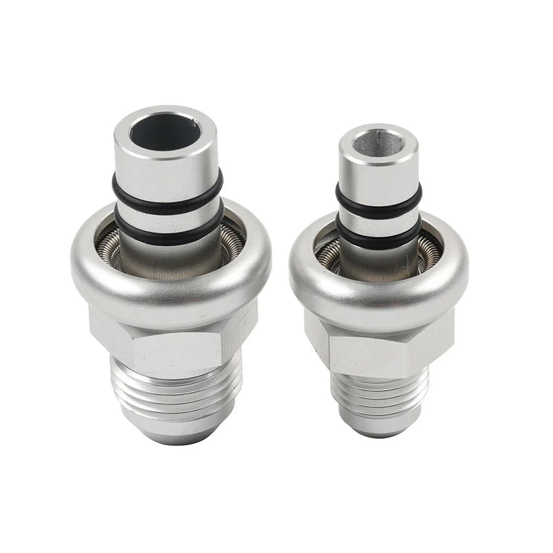 Ford Mustang 6AN & 8AN Silver Fuel Rail Fitting Adapter (1986-1998)