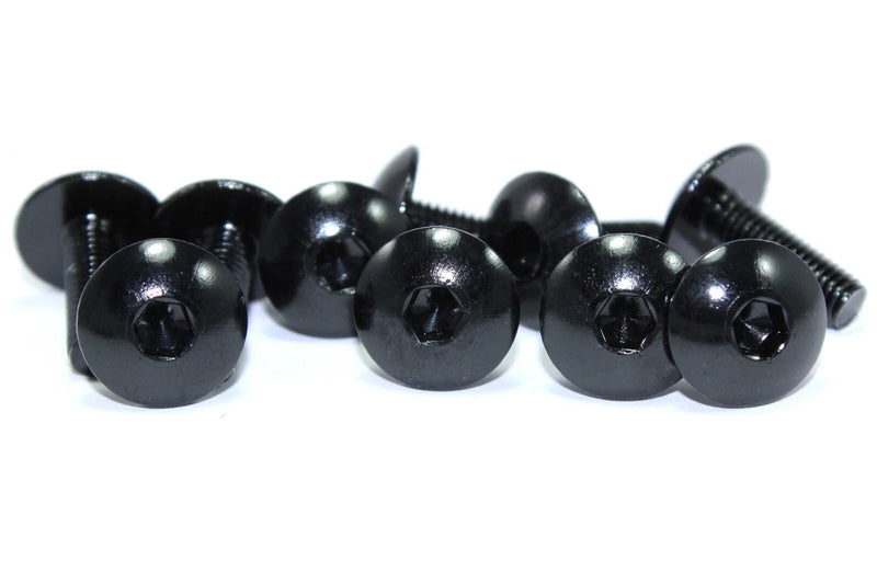 Motorcycle 10x m5 x 16mm Black Aluminium Motorcycle Fairing Bolts & Clips
