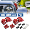 Jeep Wrangler JK (2011-2018) - 1 Pair Red Locking Covers Hood Latches