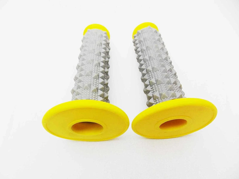 Honda CR85 Yellow Grey Diamond Handlebar Grip Set (2003-2007)