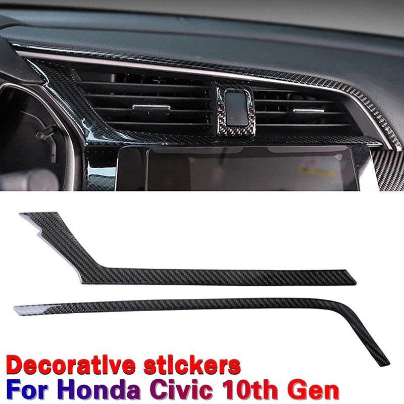 Honda Civic Carbon Fiber Dashboard Air Vent Cover Trim (2016-2020)