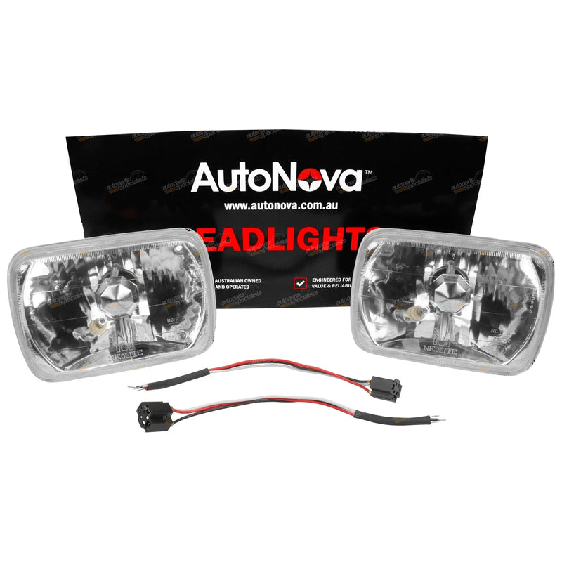 2 x Reflective Lenses 200mm x 142mm Headlight H4 Conversion + Park MakeModel