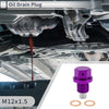 Car Motorcycle Boat Purple 1 Set M12x1.5 Engine Oil Drain Plug with Gasket