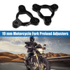 Motorcycle 2 x 19mm Fork Preload Adjusters Aluminum Alloy Black
