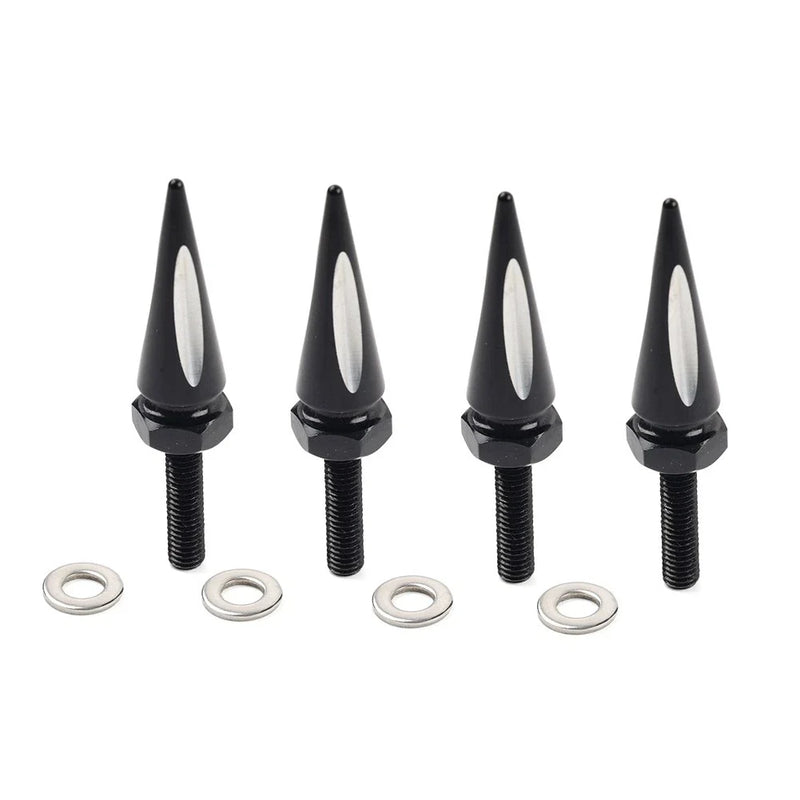 Harley Road Glide Windshield Spike Bolts 4 x Aluminum Black & White (2015+)