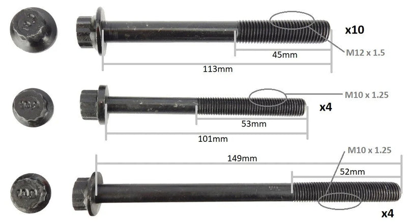 Mazda BT-50 3.0L WEC WEAT Turbo Diesel Cylinder Head Bolt Set (2006–2011)