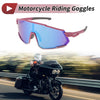Motorcycle Motorcycle Riding Goggles Blue Lens Purple White Frame UV400