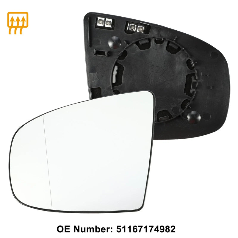 BMW X6, X5 Left Mirror Glass with Backing Plate (2008-2014)