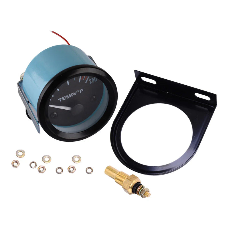 Car 12V 2" Pointer Water Temp Gauge White Light & Sensor (100-250��F)
