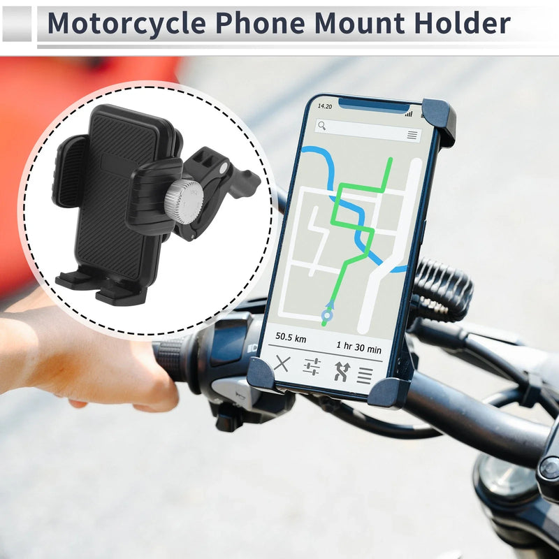 Motorcycle Phone Mount Holder 4.7-7.2" Nylon Fiber Black