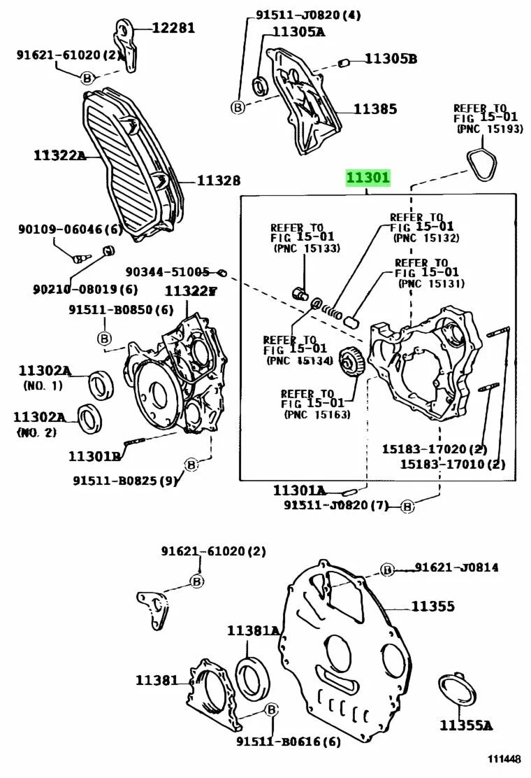 TOYOTA LAND CRUISER 1HZ 1HDT Timing Gear Cover Oil Pump