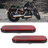 Motorcycle Bike 2 x M6x1.0 Red Oval Universal Screw Mount Warning Reflector