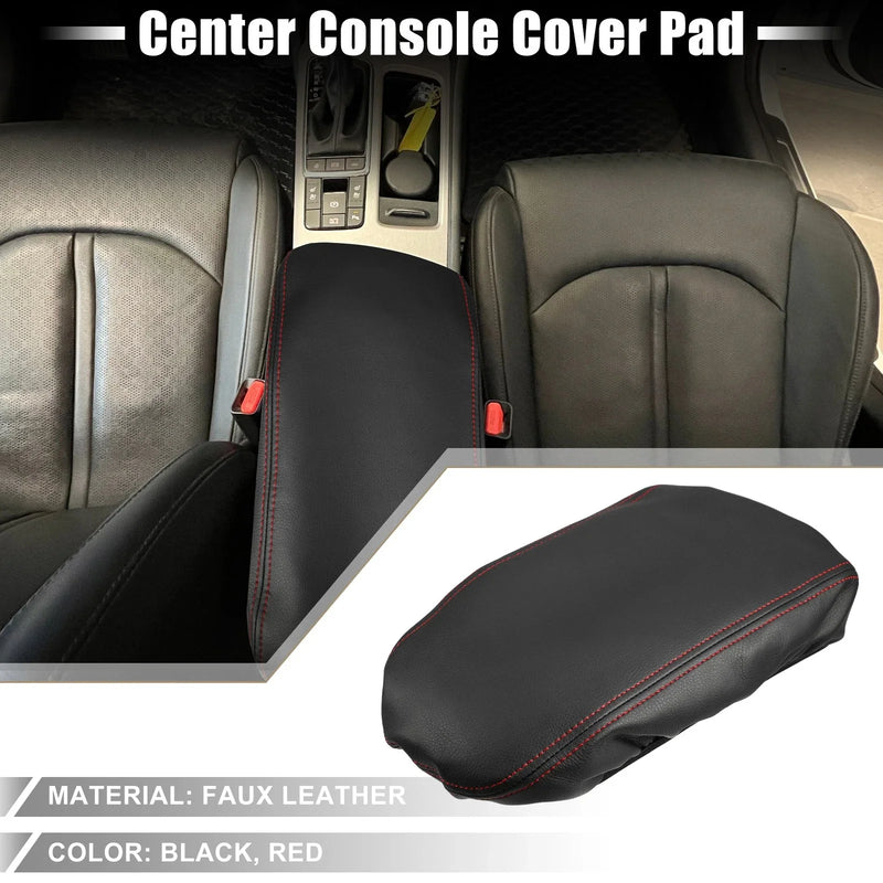 Kia Optima Center Console Armrest Cover 2016-2020 Black Red Stitches