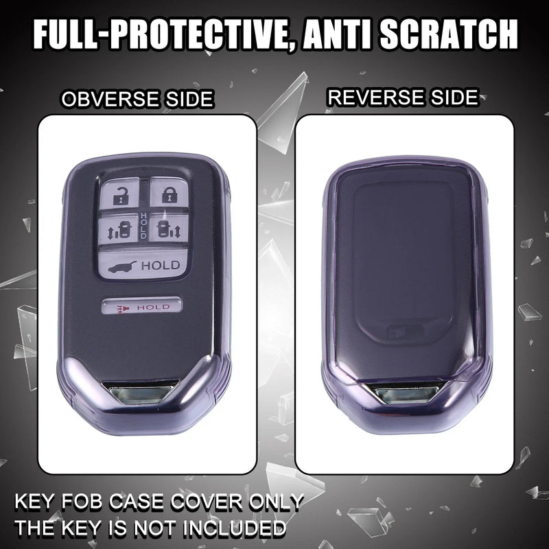 Honda Key Fob Remote Control Cover TPU Shell (Translucent Purple)