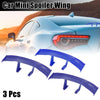 Car 3 x Universal Mini Spoiler Wing Tail Decoration Blue ABS