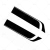 Universal Fit Wide Black Racing Car Hood Stripe Decals