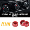 Dodge Durango 3 x Rear AC Heat Temp Climate Switch Knob Cover Red (2011 - 2020)