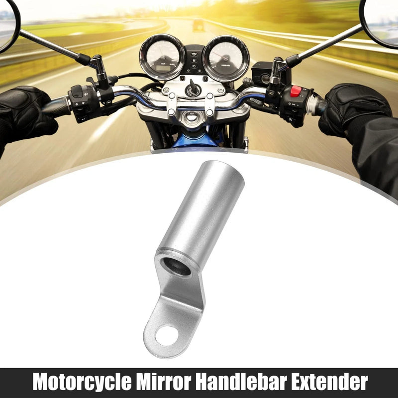 Motorcycle Handlebar Extender 10mm Aluminum Alloy Silver Tone